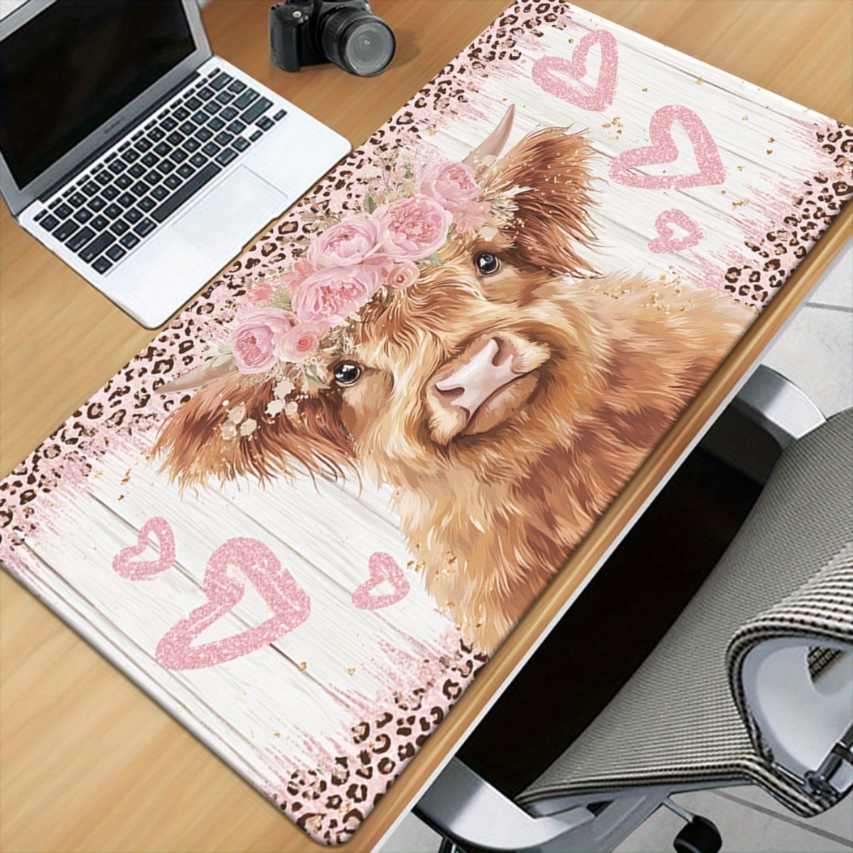 Highland Cow Desk Mat Pink Flo - Cow Mat Rubber recensie en prijs