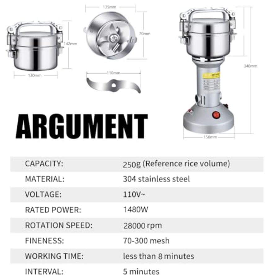 Grain Grinder Mill 250g Electr - Grain Mill Grinder recensie en prijs