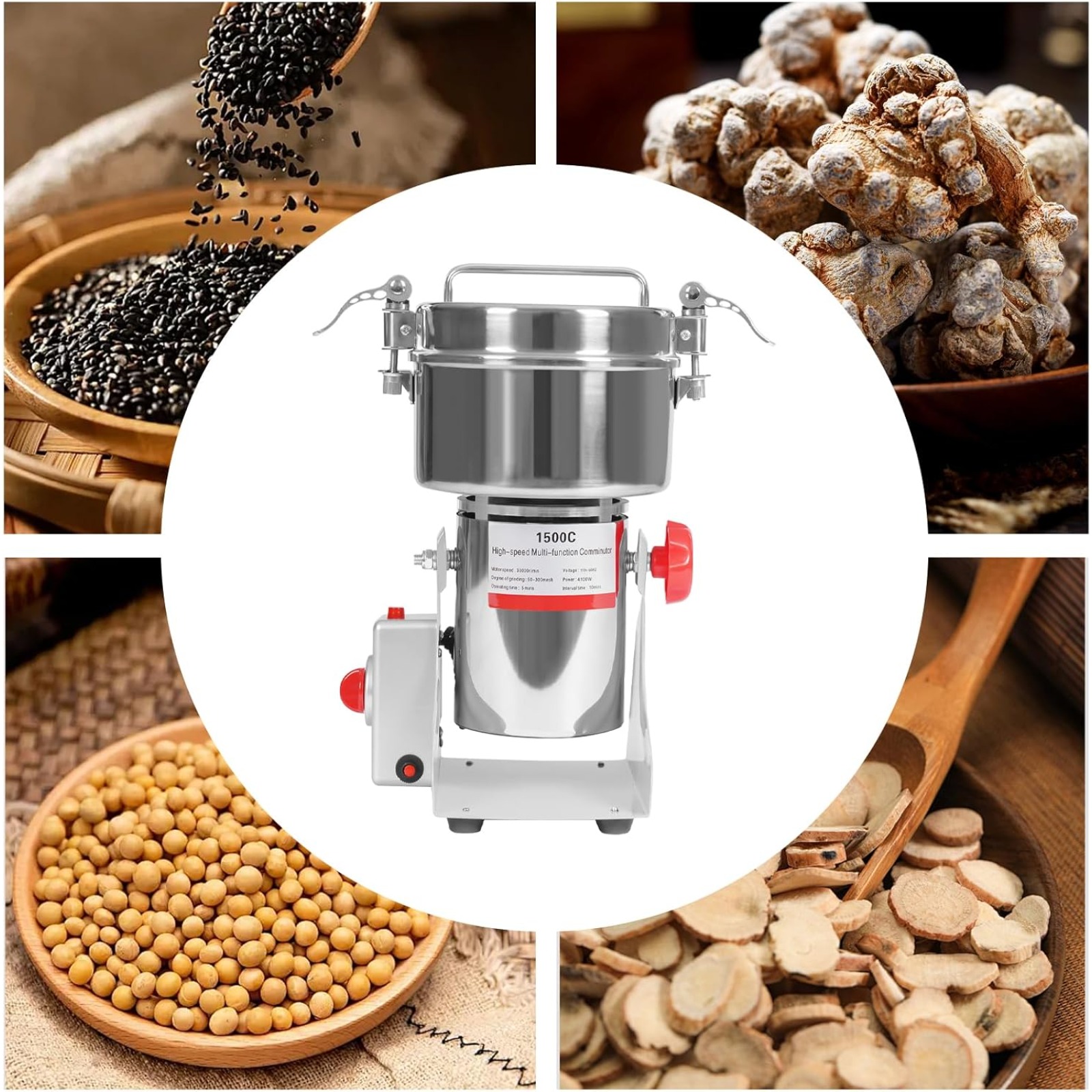 4100W Commercial Grain Grinder - Grain Mill Grinder recensie en prijs